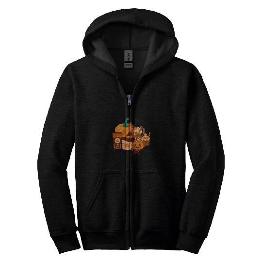 nurses Fuel Pumpkin Spice Coffee Latte Autumn Thanksgiving Zip Hoodies