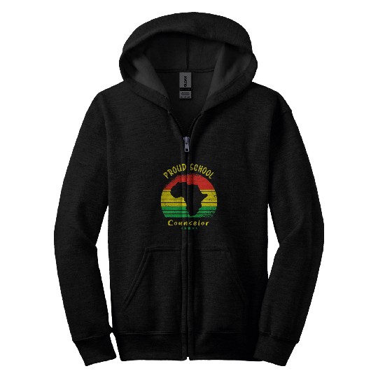 Proud School Counselor Pride Black History Month Students Zip Hoodies