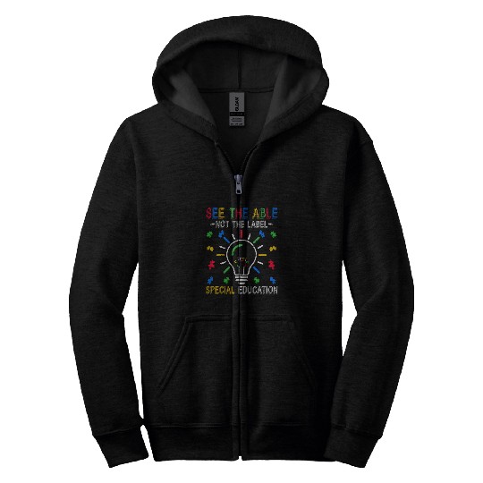 See the Abel Not the Label Special Education Autism Teacher Zip Hoodies
