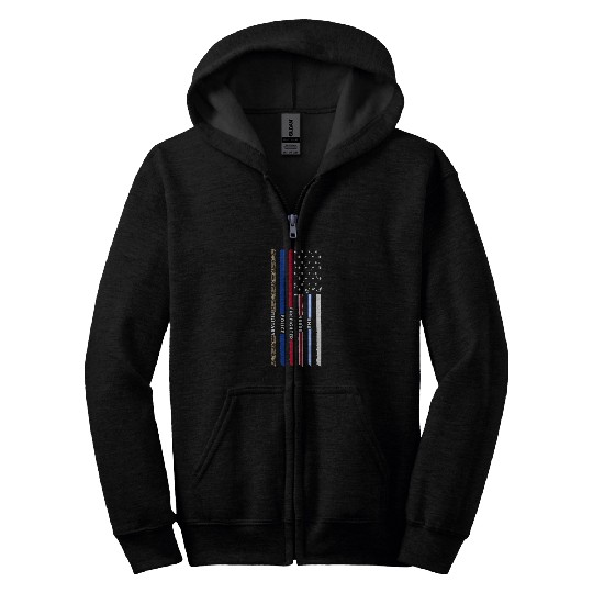 First Responders Hero Flag nurses EMS Police Military 5 Zip Hoodies
