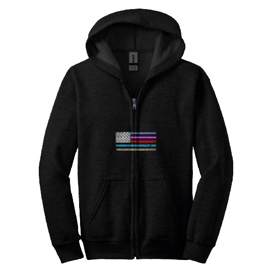 First Responders Hero Flag nurses EMS Police Military 2 Zip Hoodies
