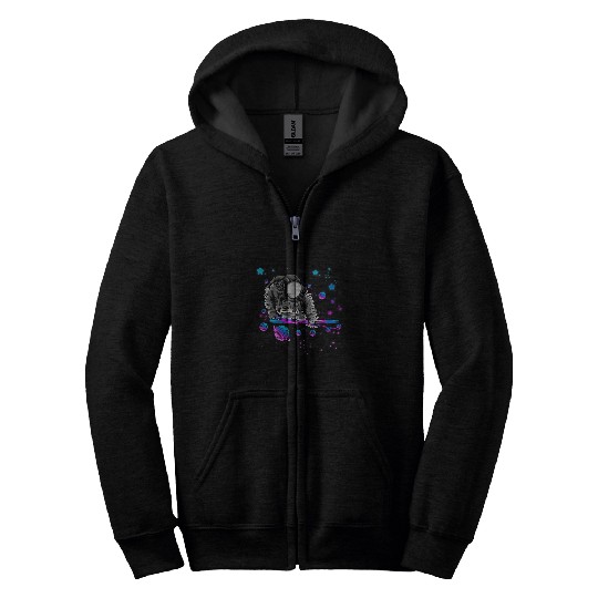 Astronomy Galaxy Billiard Player Astronaut Pool Player Star Zip Hoodies