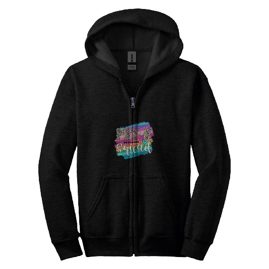 PreK Squad Leopard Print Back To School Teacher Student Zip Hoodies