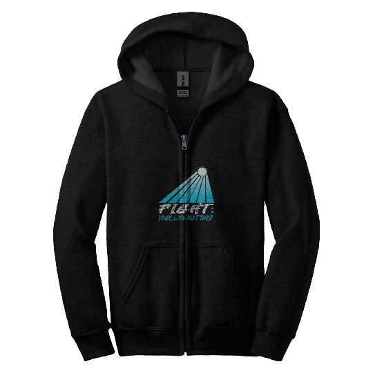 suicides Prevention Awareness Teal 2Purple Fight Zip Hoodies