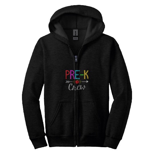 Prek Crew Prek Teacher Student Team Back To School Zip Hoodies