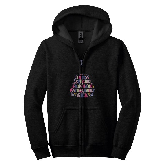 SLP Groovy Speech Language Pathologist Era Speech Therapist Zip Hoodies