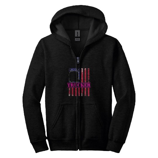 Trucker Funny Truck Driver 38 Zip Hoodies