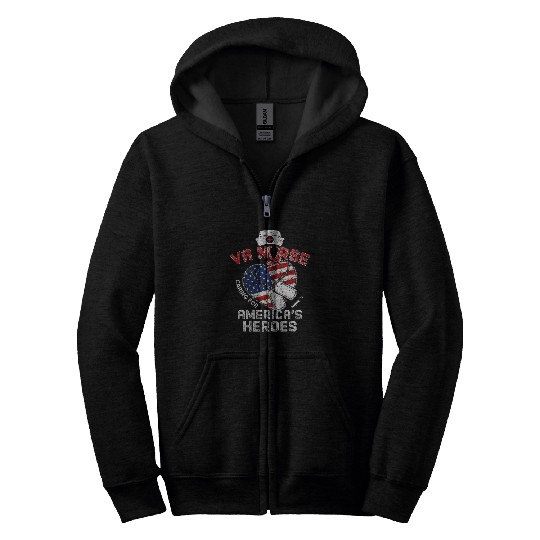 VA nurses Caring For Americas Heroes Military Nursing Zip Hoodies
