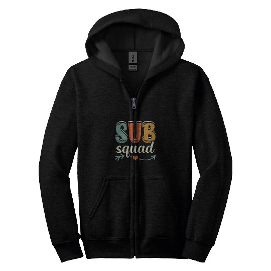 Sub Squad Women Back To School Class Substitute Teacher 2 Zip Hoodies