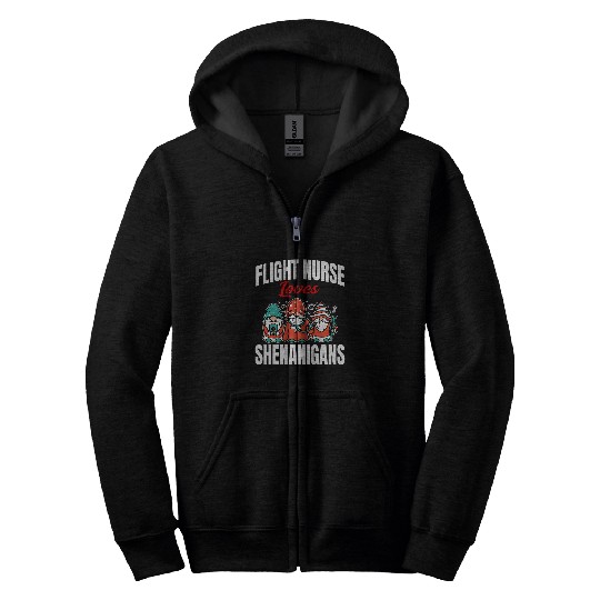 Flight nurses Loves Shenanigans St Patricks Day Costume Zip Hoodies