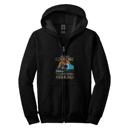 Mens Truck Driver Trucker Dad Father Funny Zip Hoodies