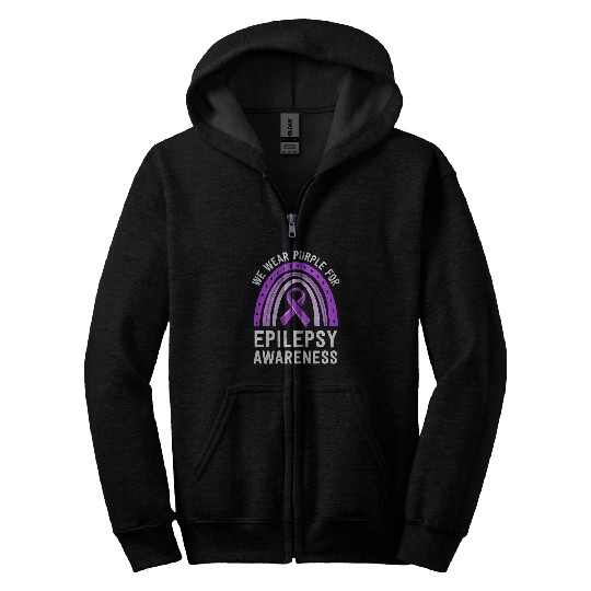 We Wear Purple Epilepsy Awareness Matching Family Epileptic Zip Hoodies