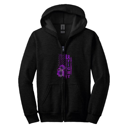 Sunflower Crossing epilepsy Awareness Zip Hoodies