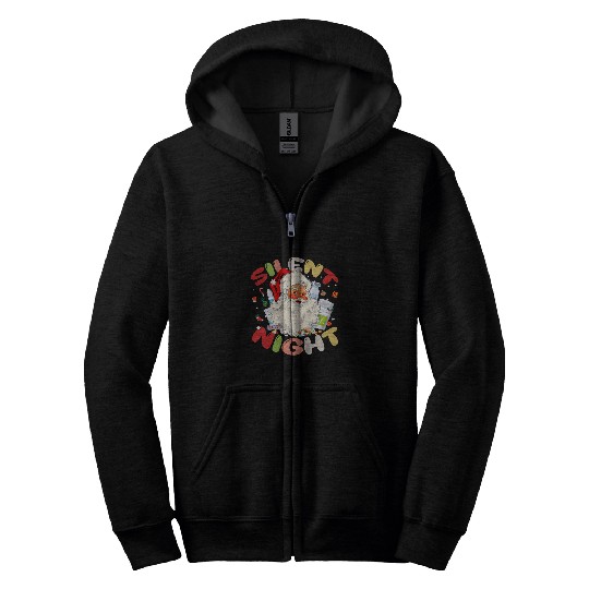 Silent a Night Icu nurses Santa Christmas Intensive Care Unit Zip Hoodies