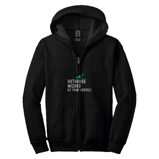 Funny Database Administrator Job Query Programmer Wizard Zip Hoodies
