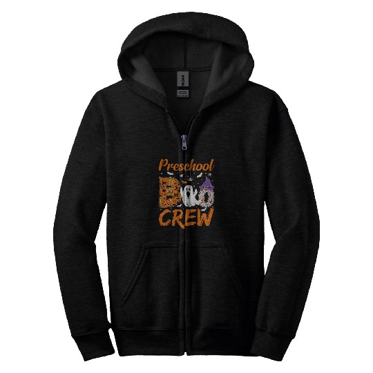 Preschool Boo Crew Teacher Student Halloween Preschool Crew Zip Hoodies