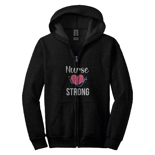 nurses Strong Cute Nursing Student nurses Zip Hoodies