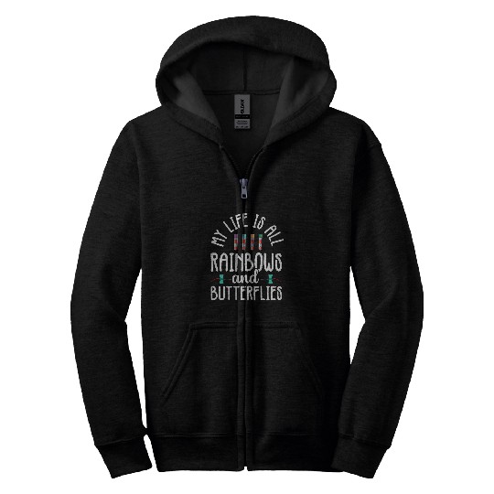 Rainbow Butterflies Phlebotomist Phlebotomy technician nurses Zip Hoodies