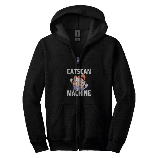 Catscan Machine Cat Lover Funny Kitten Humor medicals Staff 7 Zip Hoodies