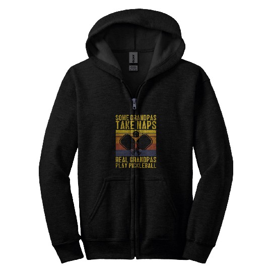 Mens Pickleball Grandpa Pickelball Paddle Balls For Men Grampy 2 Zip Hoodies