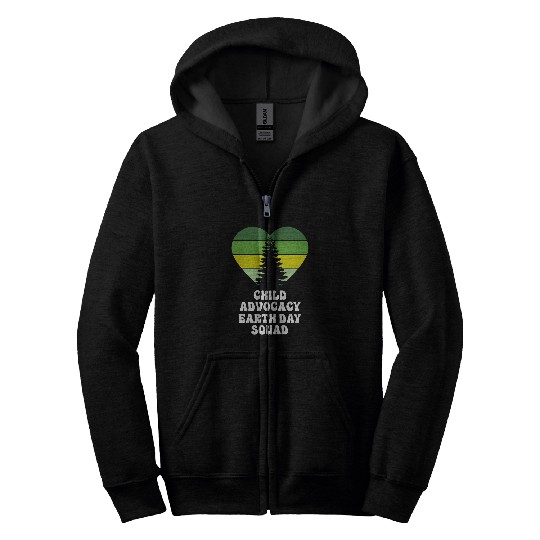 Child Advocacy Social Worker Earth Day Squad Zip Hoodies