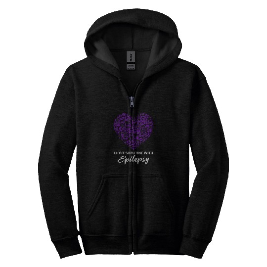 I Love Someone With Epilepsy Awareness Day Warrior Supporter Zip Hoodies