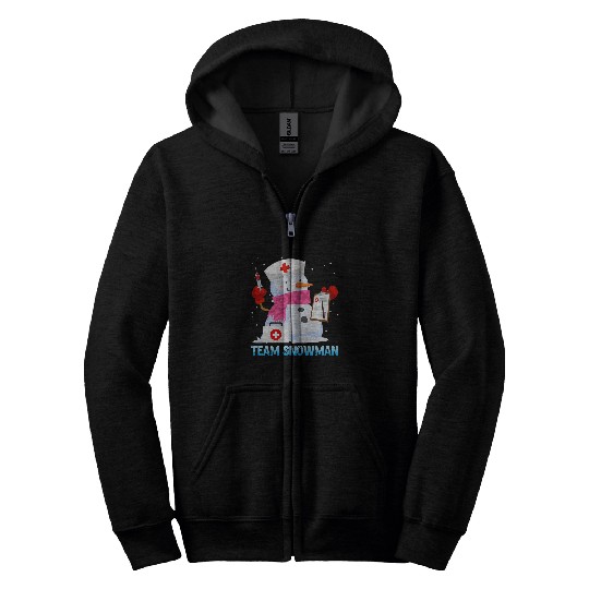 Snowmen Team Snowman Lover Clinic nurses Doctors Zip Hoodies