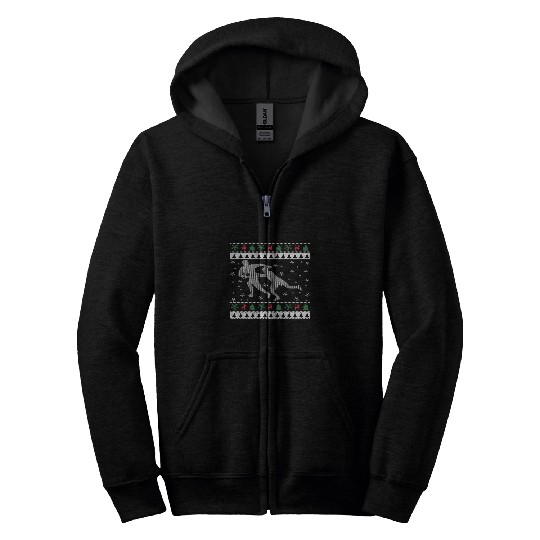 Funny Mens Rugby Playing In The Snow Ugly Christmas Gift Zip Hoodies