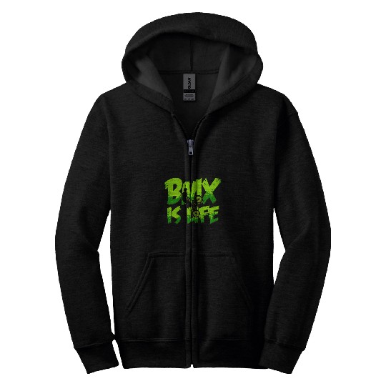 BMX Is Life Extreme Sports Biking Bike Gear Zip Hoodies