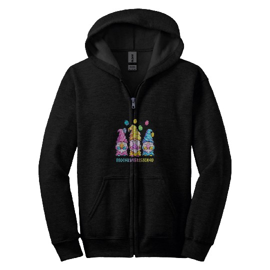 Social Worker Easter nurses Squad Gnomes Zip Hoodies