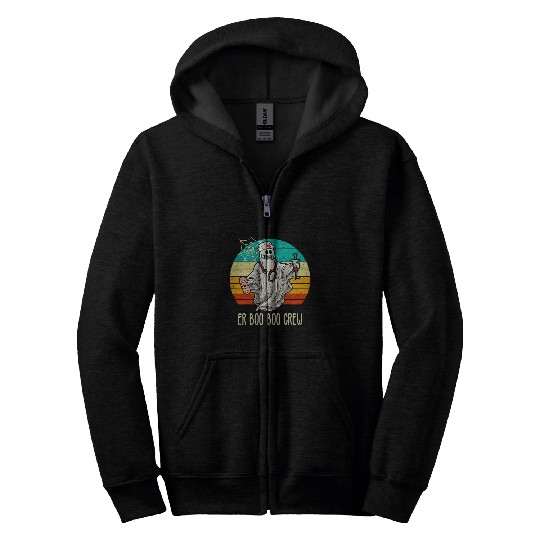 vintages ER nurses Halloween Emergency Room nurses Zip Hoodies