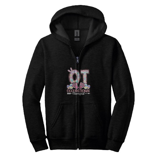 Occupational Therapist Bunny OT Occupational Therapy Easter Zip Hoodies