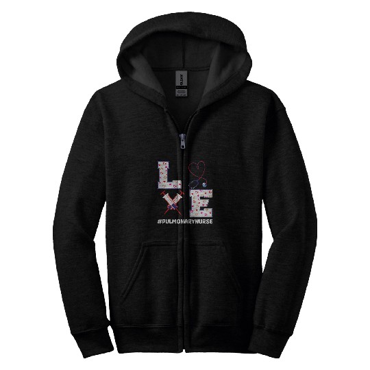 Pulmonary nurses Valentines Day Breathing Treatment Nursing Zip Hoodies