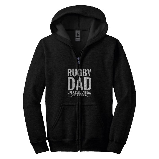 Mens Rugby Rugby Dad Like A Regular Dad But Cooler Zip Hoodies