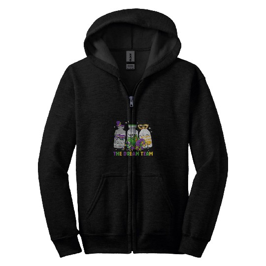 Mardi Gras The Dream Team Intensive Care Unit ICU RN nurses Zip Hoodies