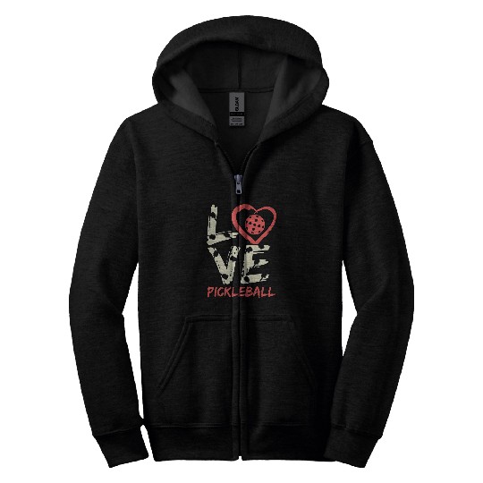Love Pickleball Paddle Player Sports Lover Coachs Graphic Zip Hoodies