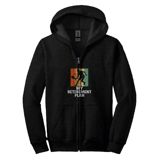 Funny PickleBall My Retirement Plan Dink Legend Cool Grandpa Zip Hoodies