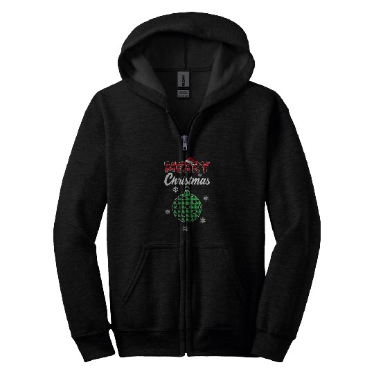 Merry Christmas Pickleball Zip Hoodies