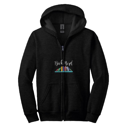 Book Lover Shelf Of Books Graphic Book Nerd Zip Hoodies