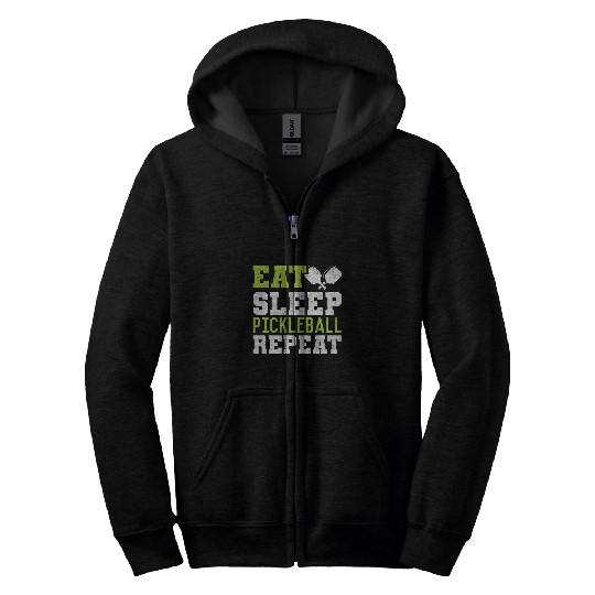 Funny Pickleball Paddle Graphic Women Men Pickleball Player Zip Hoodies