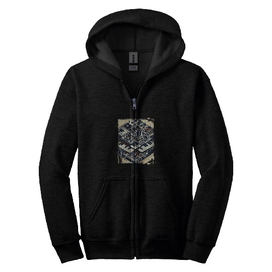Cool Synthesizer 80s vintagess Zip Hoodies
