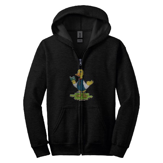 Duck Reading Book Zip Hoodies