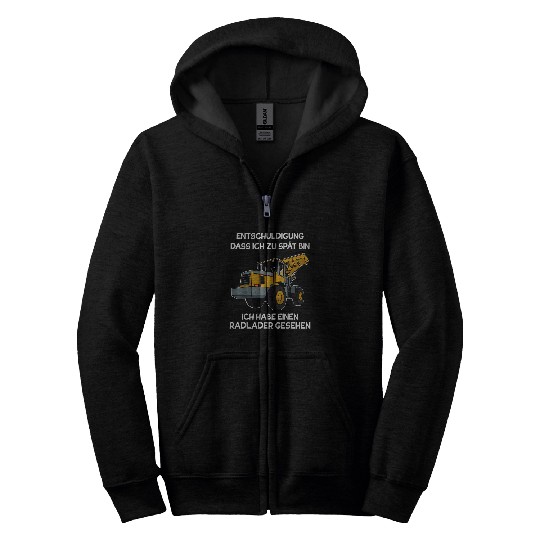 Wheel loader construction site building worker 71 Zip Hoodies