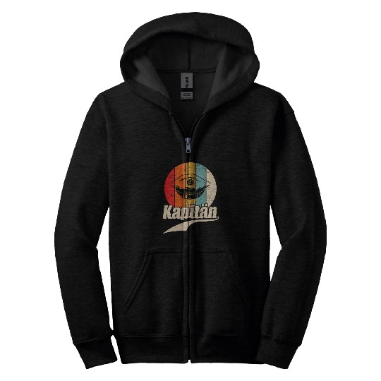Mens Captain boat driving licence captains hat boat owner sailing Zip Hoodies
