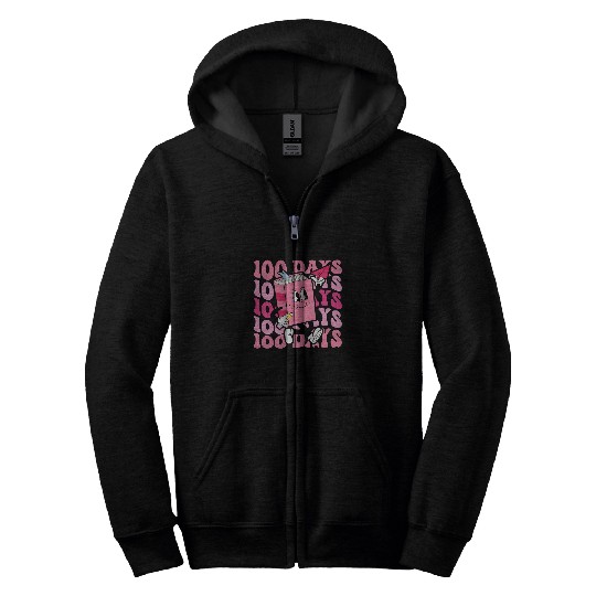 100 Days of School Reading Book Teacher Women Girl 100th Day Zip Hoodies