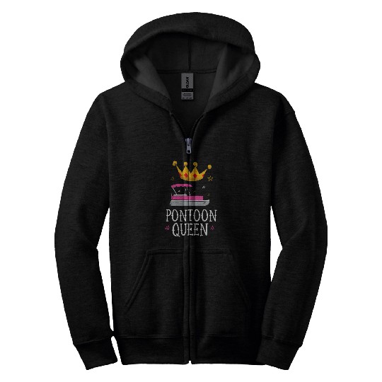 Pontoon Queen Girl Boat Pontoon Owner Zip Hoodies