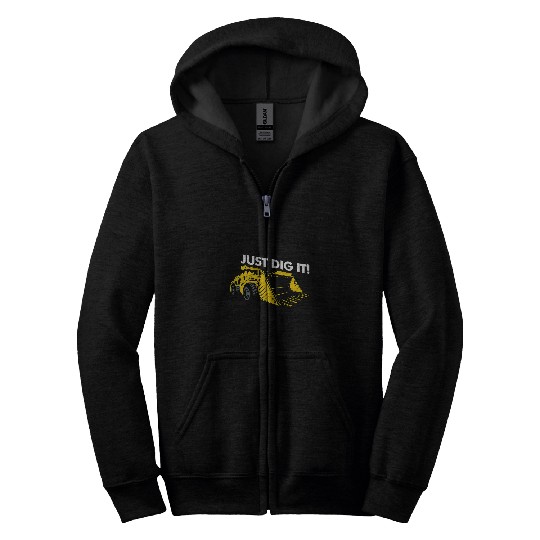 Wheel loader road builder construction worker bulldozer Zip Hoodies