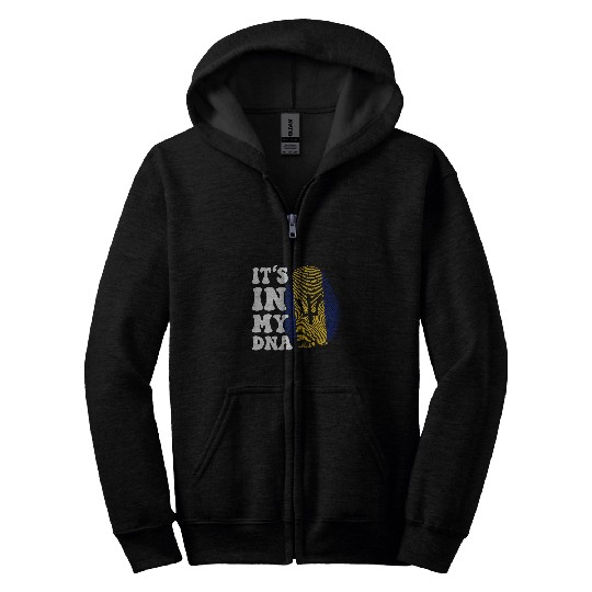 Funny its in my DNA Barbados flag Fingerprint Zip Hoodies