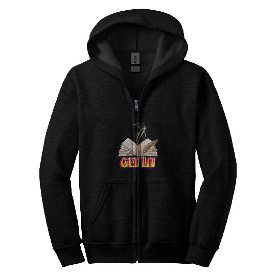 get lit book book lover english teacher s Zip Hoodies