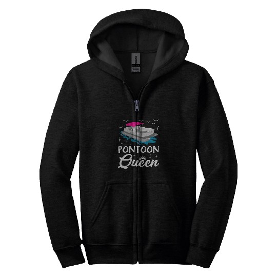 pontoon queen pontooning boat lover Zip Hoodies